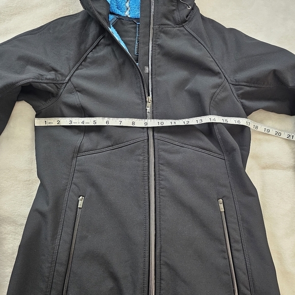 Columbia Weather Resistant Softshell Coat Hooded Fleece Lined Black Size Small - Picture 12 of 16